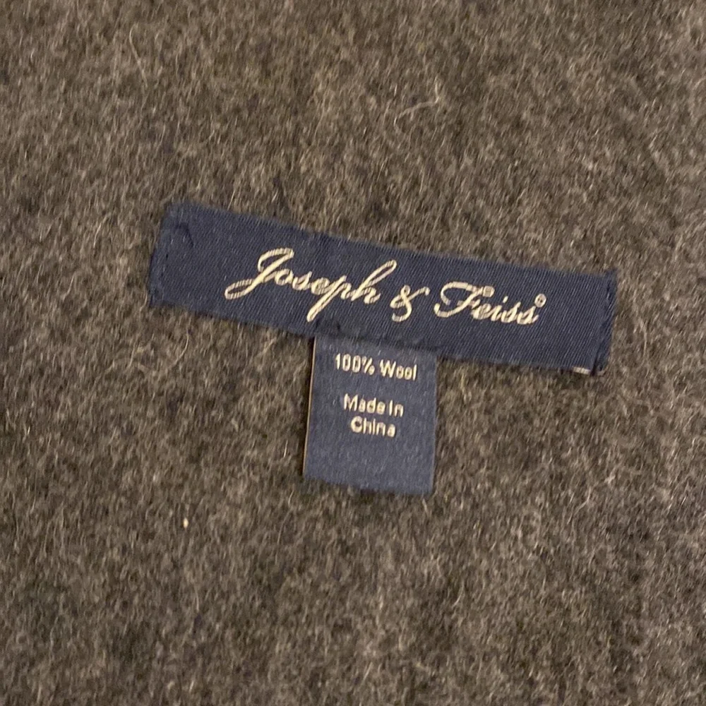 Joseph & Feiss Charcoal Wool Fabric Scarf